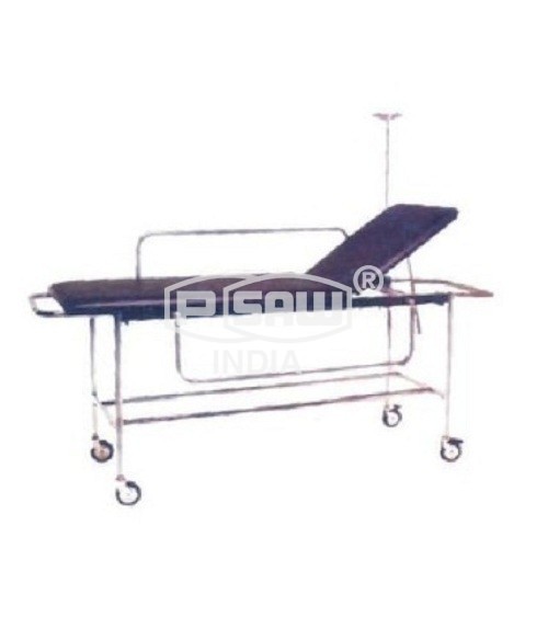 Patient Trolley fixed cushioned Top in two section PSAW